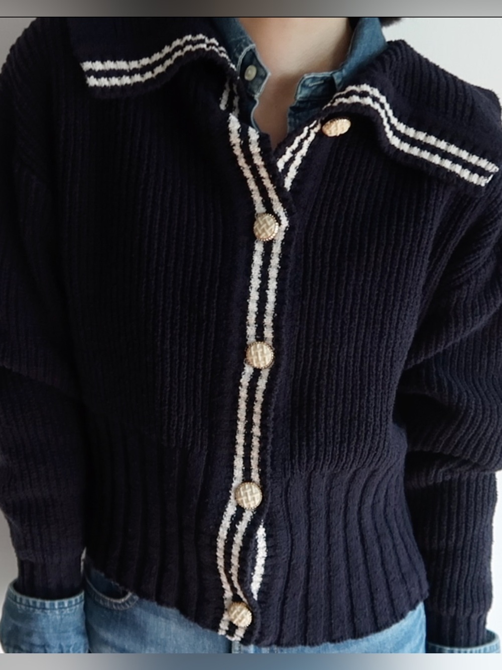 Jodie Knit Cardigan (Navy)